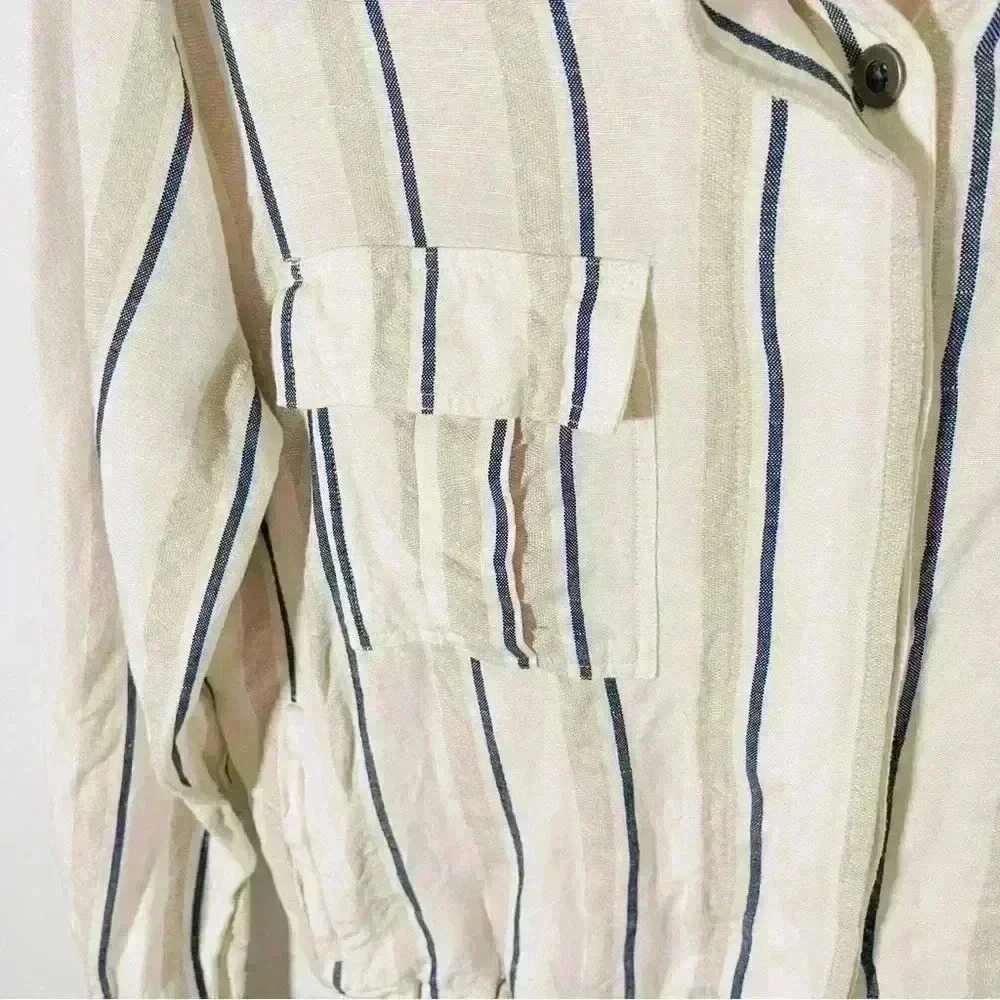 NEW Rails Rowen Linen Jacket Coco Stripe - image 7